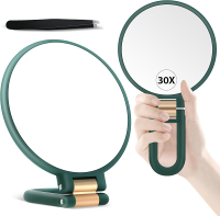 MIYADIVA Magnifying Mirror x30 Handheld Mirror with Handle Double-Sided Mirror with 30x/1x Magnifica