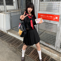 [NEW]Jk Uniform Set Japanese Style Bad Sailor Suit Red Three Basic Long Sleeve Academy Style Summer 