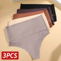 3PCS/Set Seamless High Waist Women Thongs G-String Hip Lift Body Elastic Shaping Underwear Breathable Female Panties Plus Size