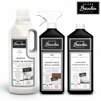 Maison Briochin 黑牌碧歐馨 時髦媽媽首選組合-洗衣精+多功能黑皂液+清潔醋