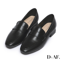 D+AF 實穿滿分．4D氣墊低跟樂福鞋＊黑