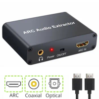 AC/DC Power Micro USB HDMI ARC Audio Extractor Digital DAC to RCA Coax SPDIF 3.5mm Stereo Converter Adapter