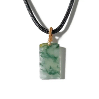 【Fubibaoding jeweler 富璧寶鼎珠寶】冰飄藍花小無事牌墜(天然A貨 翡翠 送禮 平安無事)