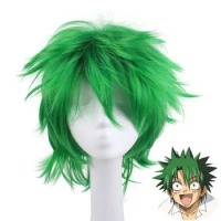 Anime Law of Ueki Cosplay Green Wig Kosuke Ueki Cosplay Wig For Men Halloween Carnival Party Hair Co