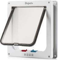 Des Large Cat Door (Outer Size 9.9" x 9.2") 4 Way Locking Cat Flap Door for Interior Exterior Doors 