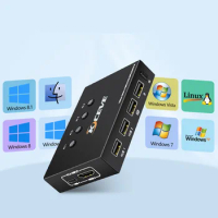 HDMI-compatible KVM Switch USB TO HDMI-compatible Game Adapter Internet Splitter Extender Switch Converter USB HUB dock station