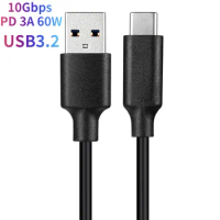 USB Type-c Data Cable 10Gbps USB3.2 Type C Mobile Disk Cable 60W 3A PD Quick Charging Cable 0.15m/0.2m/0.3m/0.5m/1m/2m/3m