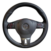 Anti-Slip Artificial leather Car Steering Wheel Braid Cover For Volkswagen Golf 6 Mk6 VW Polo Sagitar Bora Santana Jetta Mk6