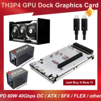 Upgraded TH3P4G3 PD 60W 85W GPU Dock Graphics Card Dock External Graphics Thunderbolt-compatible 40Gbps DC / ATX Power Supply