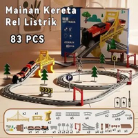 LB - Tatajoy Kereta Api Mainan Rel Panjang Mainan DIY Kereta Rel Listrik Kereta Api Rail King Mainan