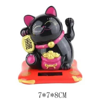 Lucky Cat Kucing Hoki Pajangan Mobil Maneki Neko Fuk Tatakan 2.5in Dashboard Solar Kucing Keberuntun