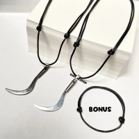 KALUNG TALI KOREA BANDUL CELURIT STAINLESS STEEL/KALUNG SKENA PRIA WANITA (BONUS GELANG TALI) Waterp