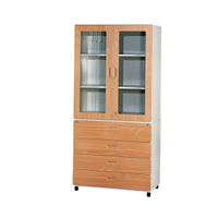 【YUDA】鋼木書櫃(下四小抽上玻) 鋼木櫃/鐵櫃 文件櫃/展示櫃/公文櫃