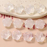 10pcsins Korea Jelly Transparent AB Color Rose DIY Resin Accessories Earrings Hairpin Phone Case Material Wholesale