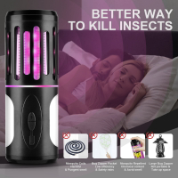 手電款粉紫光家用電擊滅蚊燈 戶外USB智能電擊式誘蚊滅蚊燈