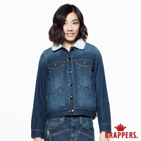 BRAPPERS 女款BoyFriend牛仔夾克系列-女牛仔羊羔絨長袖外套-藍