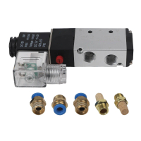 Van khí van điện từ 4V210-08, DC 12V, 5 cổng, 2 vị trí & đầu nối