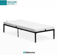 Dekoruma NORRIS Set Tempat Tidur / Divan dan Kasur / Kasur Metal Dengan Kasur - Hitam 90 x 200 cm