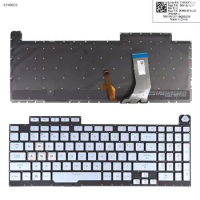 US Laptop Keyboard for ASUS ROG STRIX SCAR III G731 GU G731GT Silver-blue with Colorful Backlit