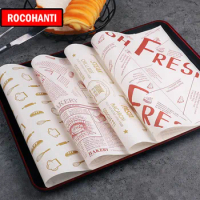100pcs Custom Eco Friendly Disposable Wax Paper, Bread Sandwich Wrapping Paper with Logo Printed for Food Gift Packaging Bag