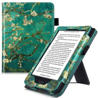 Stand Case for Kobo Clara HD eReader - PU Leather Protective Cover with Hand Strap/Magnetic Closure and Auto Sleep/Wake