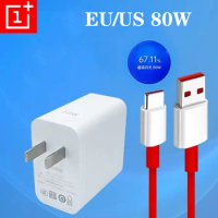 Oneplus 11 10 Pro ACE 2 2V Charger EU/US 80W SuperVooc Power Adapter Fast USB Type C Cable For One Plus 1+9 Pro Nord 2T CE 2 N20