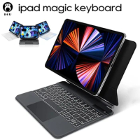 HOU Backlit Magic Keyboard For iPad Pro 11 12.9 iPad Air 4 5 Magnetic Floating teclado bluetooth ipad keyboards With Trackpad