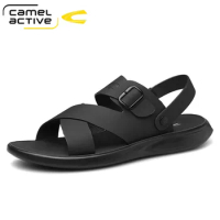 Camel Active New Men's Sandals Summer Cowhide Leather Open Toe Casual Strap Fisherman Sandal Outdoor Hiking Walking Beach Shoes