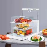ZHENMI three layers Folding electric steamer multi-function household automatic transparent cooking machine with large capacity