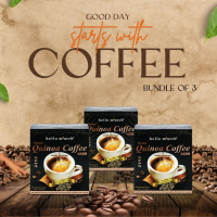 Hello March Premium Quinoa Coffee – Plant‑Based High Protein (12 x 30g Sachets) - Bundle of 3 (Total