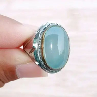 Cincin Monel Batu Natural Giok / Jadeite Jade Asli Type B Myanmar