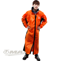 【JUMP】新二代新帥前開式休閒風雨衣-橘黑-超大5XL+通用鞋套(速)