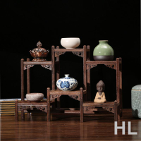 雞翅木博古架中式小多寶閣茶具架子實木置物架茶壺架擺件架展示架
