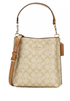 Coach Coach Mollie 水桶包 22 號簽名帆布 - 淺棕色/棕色