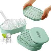 72 Grid Ice Block Mold Box Set ,Ice Cube Tray For Refrigerator, Ice Cube Mold, With Ice Cube Container, Spoon And Lid，Bar tools
