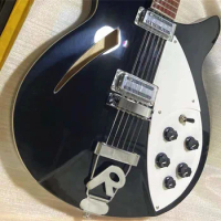 2022 High quality 360-12 string black electric guitar rose wood fingerboard White guard R guitar bridge