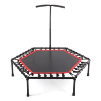 New 48 Inch Mute Professional Fitness Waterproof Durable Adults Trampoline With Adjustable Handrai Indoor Trampoline For Kids
