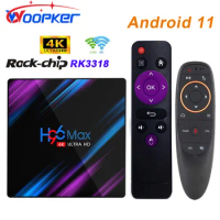 Woopker H96 MAX RK3318 Smart TV Box Android 11 4G 64GB 32G 4K Dual Wifi BT Media Player TVBOX Set-top 2GB 16GB