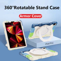 For Ipad Pro 12.9 2022 for Ipad Pro 12.9 2021 2020 2018 Tablet Handle Stand Silica Gel Case Cover with Stand with Pencil Slot