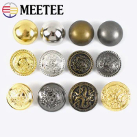 Meetee 10/50Pcs 15-25mm Metal Buttons Antique Brass Mushroom Shank Button for Clothing Decorative Buckle Jeans Repair Kit Clasp