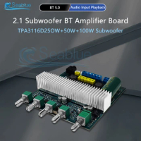 DC12-24V TPA3116 Subwoofer Amplifier Audio Board 2.1 HiFi Amplificador USB DAC Bluetooth 5.0 Power Amplifiers 250W+50W+100W