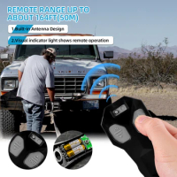 12-24V 98 feet/ 30 m Universal Car Wireless Winch Crane Remote Control Controller With Twin Handset Remote Range blue color