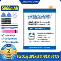 100% Original LOSONCOER 5900mAh LIP1624ERPC Battery For Sony Xperia X Performance XP F8132 F8131 Mobile Phone