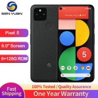 Google Pixel 5 5G Original Unlocked Mobile phone 6.0" Snapdragon 765G Octa Core 8GB RAM 128GB ROM NFC 12.2MP&amp;16MP Refurbished