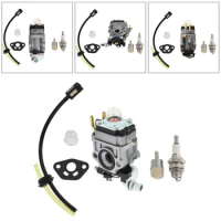 Carburetor Primer Bulb Gasket Spark Plug Fuel Line Kit For Homelite Hlt25cs For MITSUBISHI TL26 TU26 Bruschcutter Strimmer