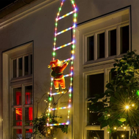 5.5ft Santa Claus Climbing Ladder Christmas Lights Outdoor Indoor Decoration Waterproof LED String L