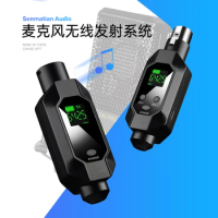 Wireless system transmitter receiver dynamic microphone FM wired to wireless capacitor microphone instrument transmitter