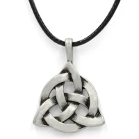 Nostalgia Viking Triquetra Trinity Knot Norse Necklace Irish Scandinavian Pewter Pendant Rope Chain Women Men Amulet Jewelry