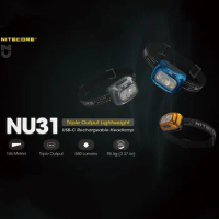 NITECORE NU31 USB-C Rechargeable Headlamp 550 Lumen Ultralight 3 Colors Source Trail Running Trekking Headlight Built in Battery