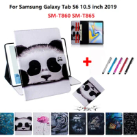 Cool Wolf Owl Tiger Panda Design Tablet Cases For Samsung Galaxy Tab S6 10.5" SM-T860 SM-T865 For Samsung Tab S6 Case 2019 10.5